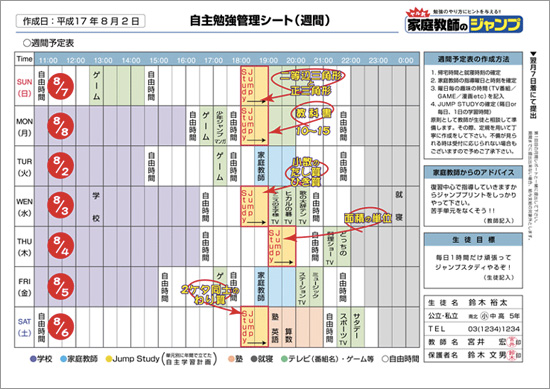 家庭学習定着
