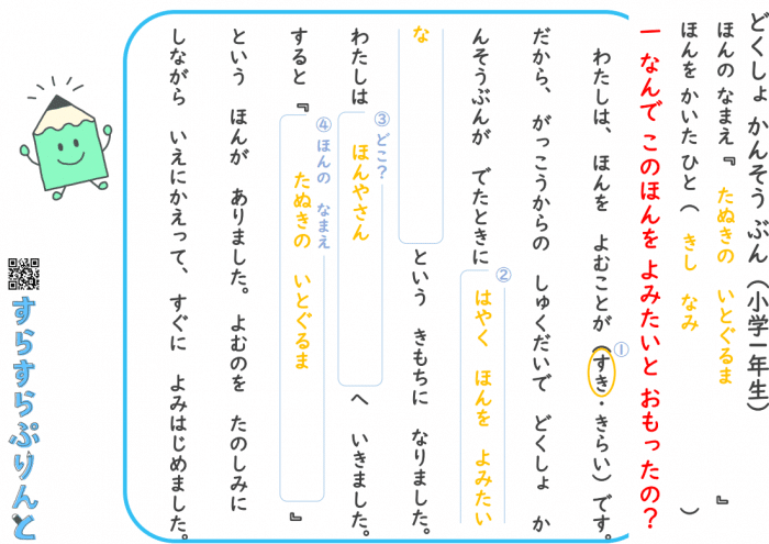 【読書感想文】すらすら書ける書き方シート